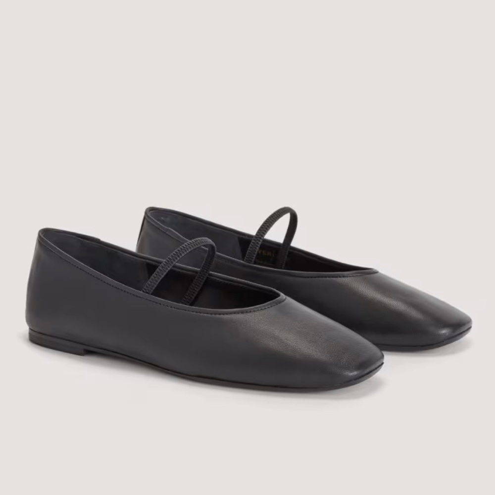 NEW Everlane Black Leather The Day Mary Jane Flat in Size 9.5